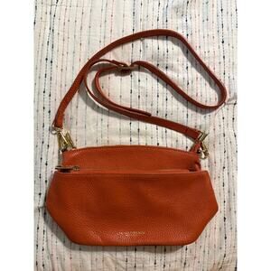 Divina Firenze Crossbody Italian Leather Shoulder Bag Purse Cognac Brown